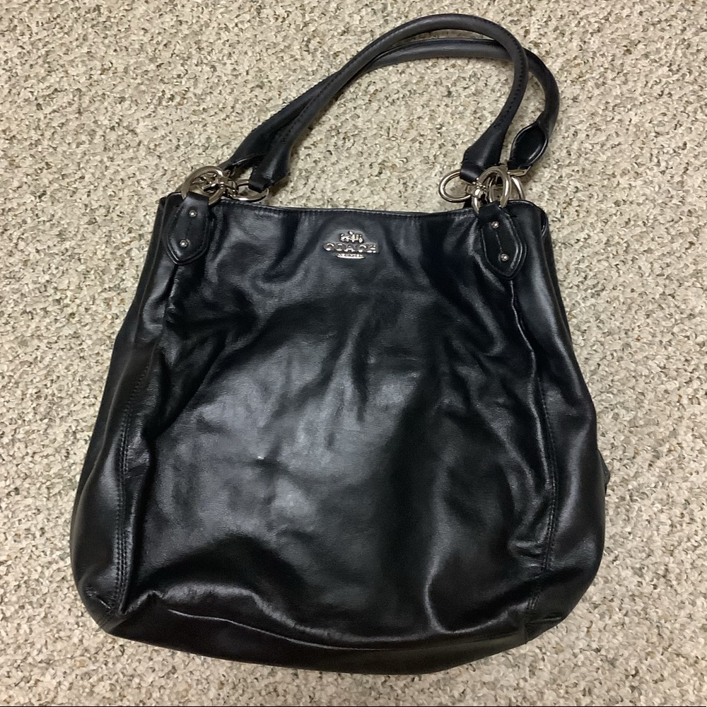 Black Leather Coach Hobo Bag